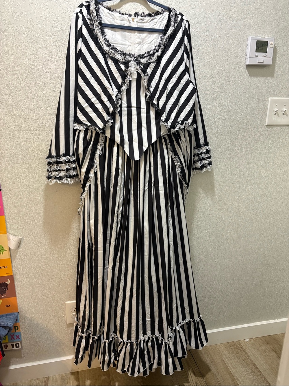 Katrina Van Tassel Sleepy Hollow Victorian stripe Dress Gothic Costume Gown
